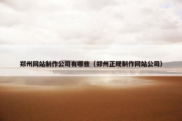 郑州网站制作公司有哪些（郑州正规制作网站公司）