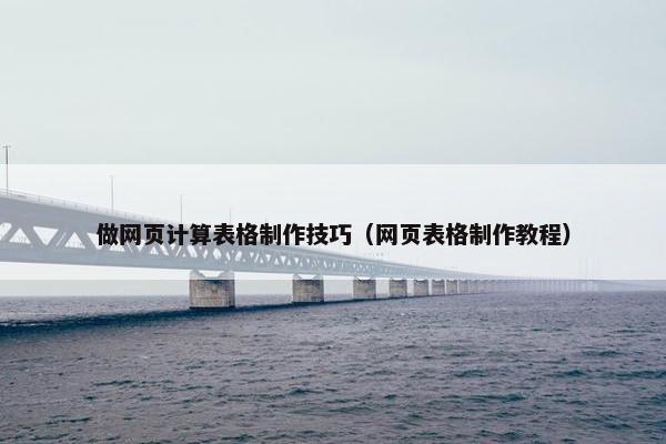 做网页计算表格制作技巧（网页表格制作教程）