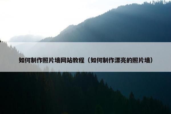 如何制作照片墙网站教程（如何制作漂亮的照片墙）