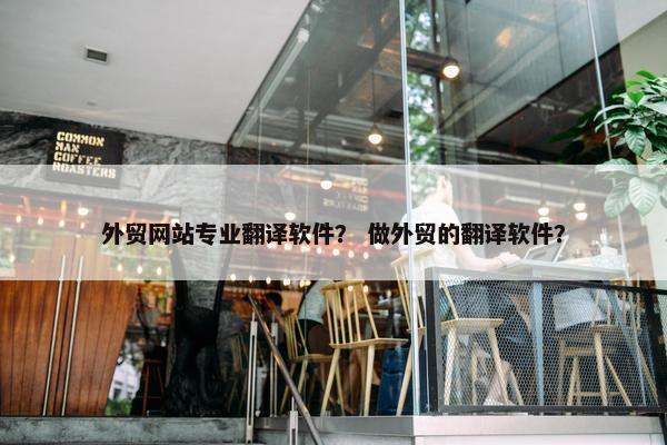 外贸网站专业翻译软件？ 做外贸的翻译软件？