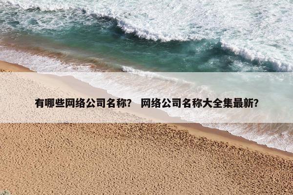 有哪些网络公司名称？ 网络公司名称大全集最新？
