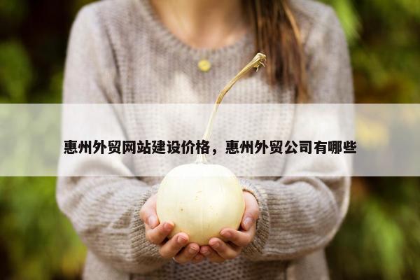惠州外贸网站建设价格，惠州外贸公司有哪些
