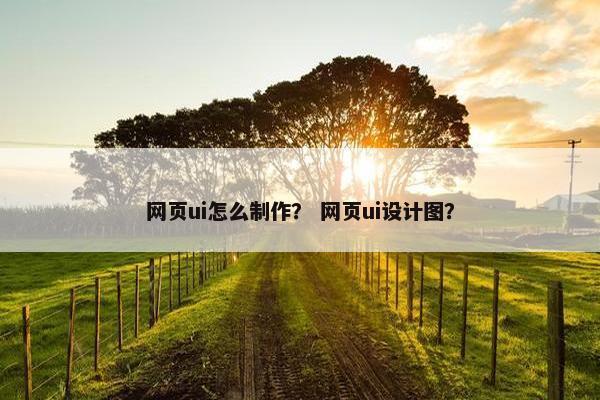 网页ui怎么制作？ 网页ui设计图？