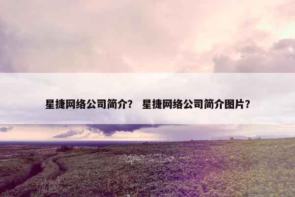 星捷网络公司简介？ 星捷网络公司简介图片？