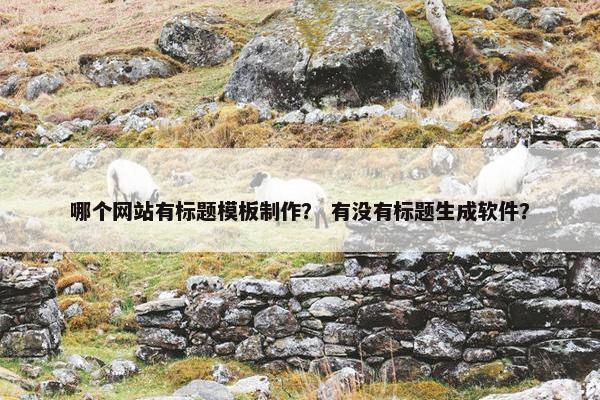 哪个网站有标题模板制作？ 有没有标题生成软件？