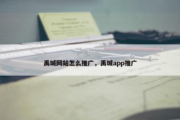 禹城网站怎么推广，禹城app推广