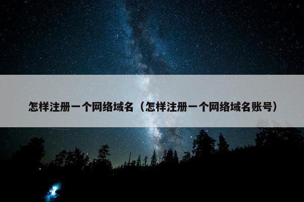 怎样注册一个网络域名（怎样注册一个网络域名账号）