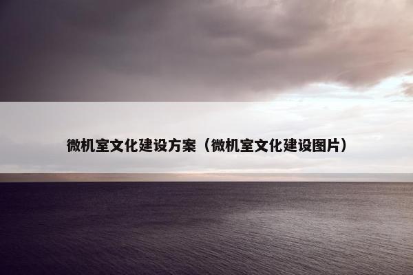 微机室文化建设方案（微机室文化建设图片）