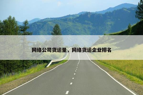 网络公司货运量，网络货运企业排名
