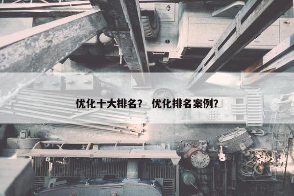 优化十大排名？ 优化排名案例？