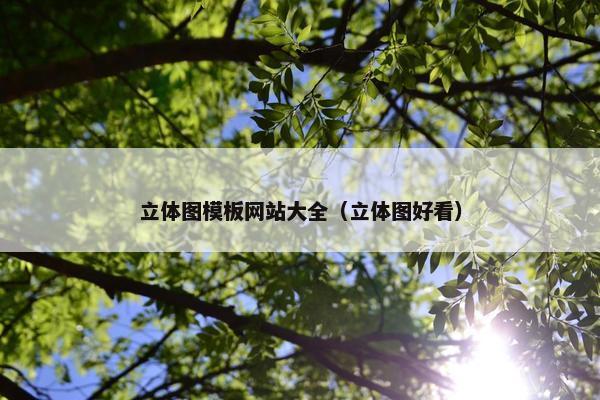 立体图模板网站大全（立体图好看）