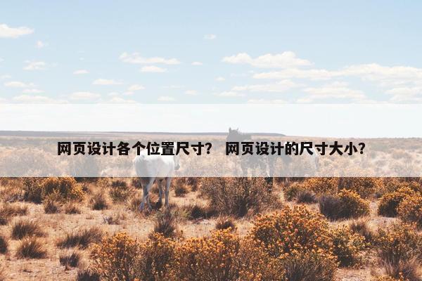 网页设计各个位置尺寸？ 网页设计的尺寸大小？