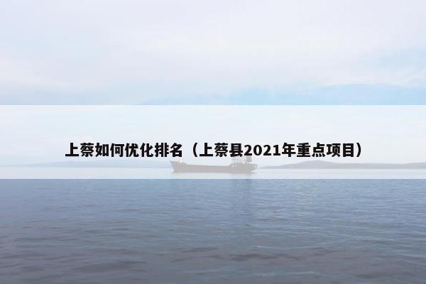 上蔡如何优化排名（上蔡县2021年重点项目）