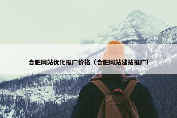 合肥网站优化推广价格（合肥网站建站推广）