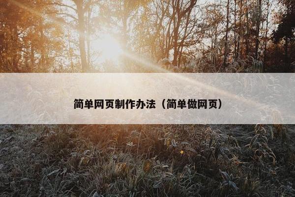 简单网页制作办法（简单做网页）