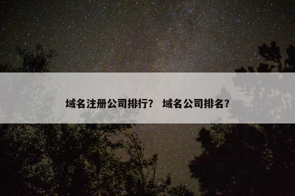 域名注册公司排行？ 域名公司排名？