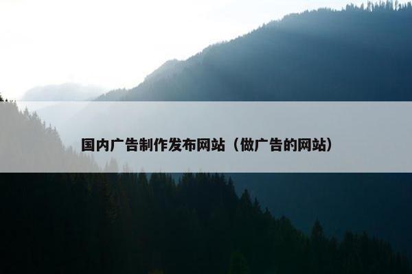 国内广告制作发布网站（做广告的网站）