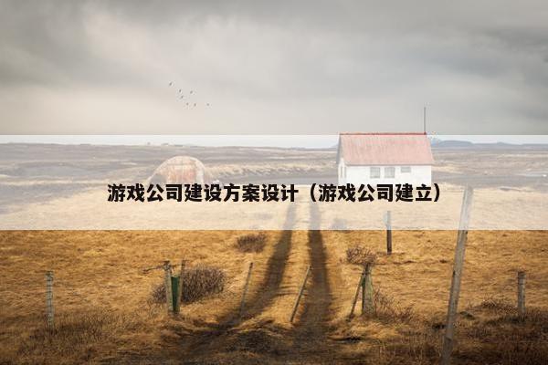 游戏公司建设方案设计（游戏公司建立）