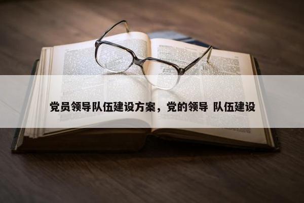 党员领导队伍建设方案，党的领导 队伍建设
