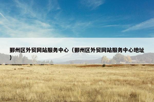 鄞州区外贸网站服务中心（鄞州区外贸网站服务中心地址）