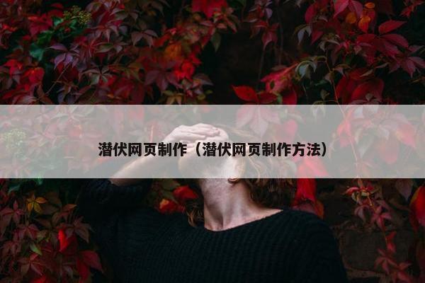 潜伏网页制作（潜伏网页制作方法）