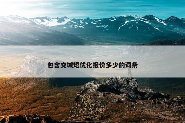 包含交城短优化报价多少的词条