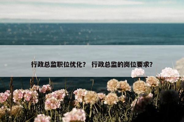 行政总监职位优化？ 行政总监的岗位要求？