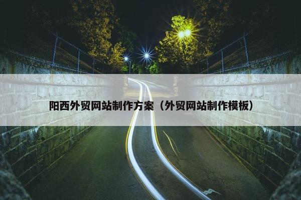 阳西外贸网站制作方案（外贸网站制作模板）