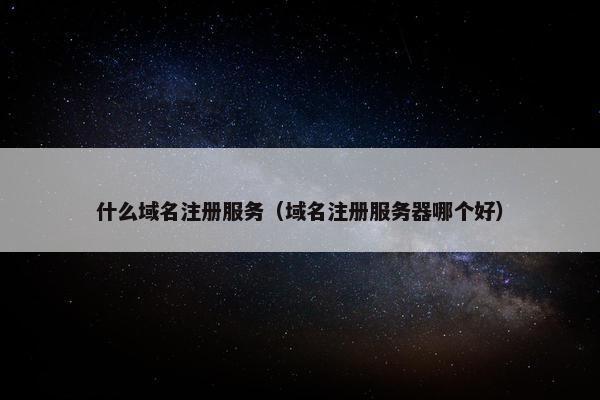 什么域名注册服务（域名注册服务器哪个好）