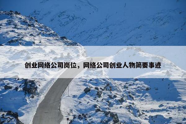创业网络公司岗位，网络公司创业人物简要事迹