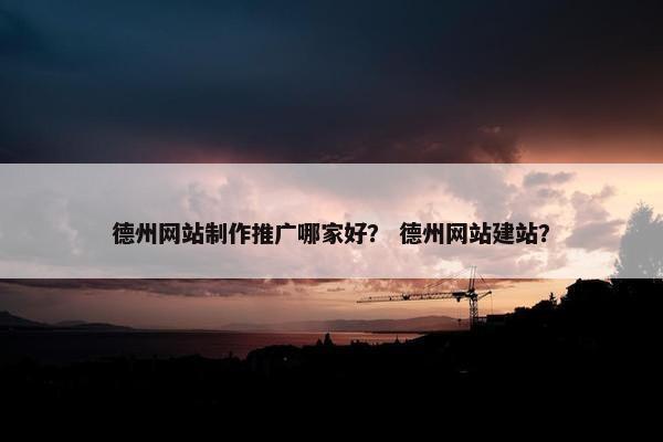 德州网站制作推广哪家好？ 德州网站建站？