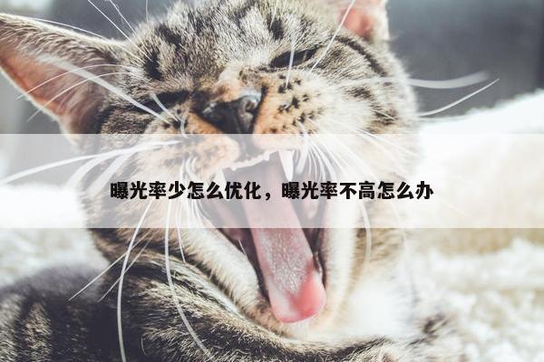 曝光率少怎么优化，曝光率不高怎么办
