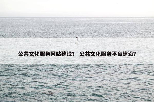 公共文化服务网站建设？ 公共文化服务平台建设？