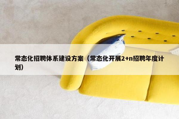 常态化招聘体系建设方案（常态化开展2+n招聘年度计划）