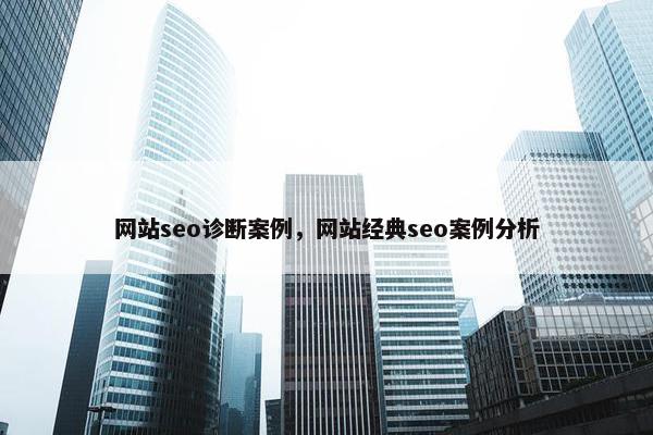 网站seo诊断案例，网站经典seo案例分析