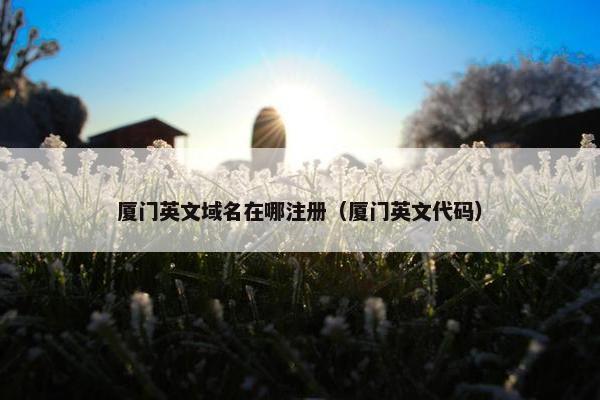 厦门英文域名在哪注册（厦门英文代码）
