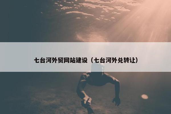 七台河外贸网站建设（七台河外兑转让）