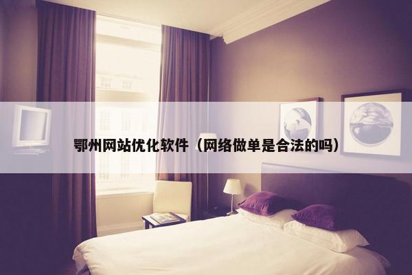 鄂州网站优化软件（网络做单是合法的吗）