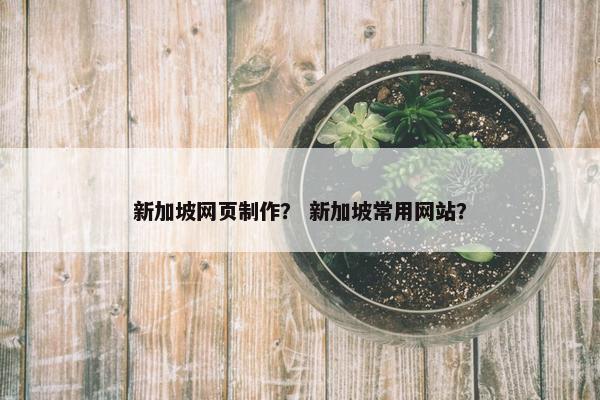 新加坡网页制作？ 新加坡常用网站？
