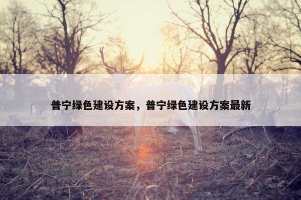 普宁绿色建设方案，普宁绿色建设方案最新