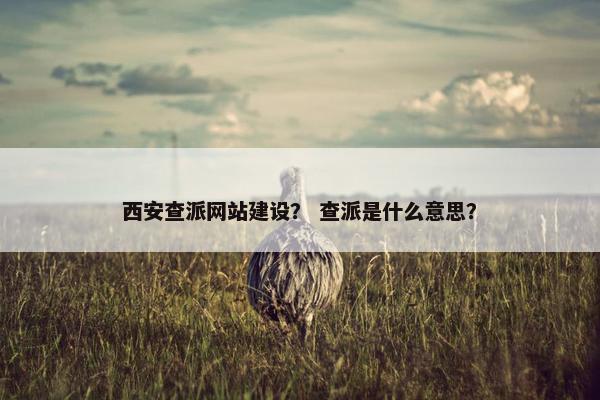 西安查派网站建设？ 查派是什么意思？