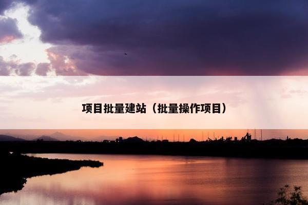 项目批量建站（批量操作项目）