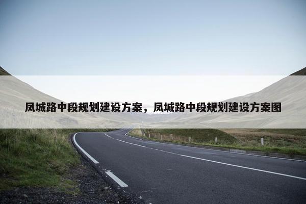 凤城路中段规划建设方案，凤城路中段规划建设方案图