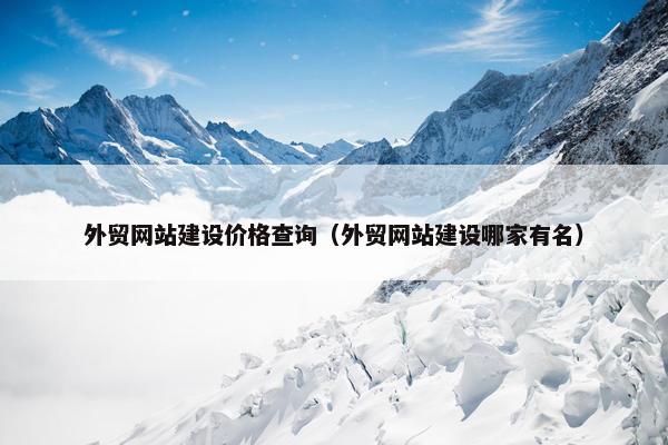 外贸网站建设价格查询（外贸网站建设哪家有名）