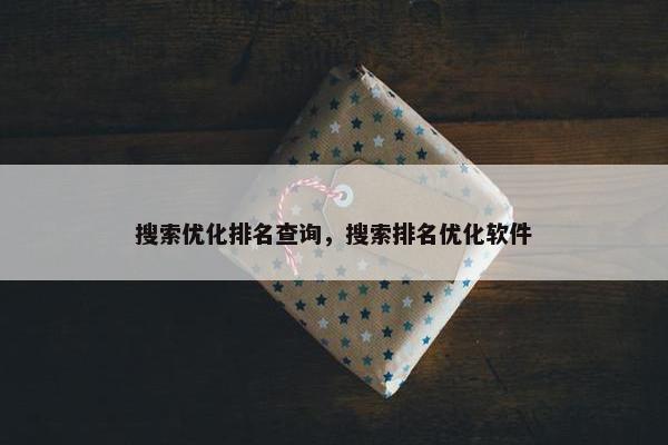 搜索优化排名查询，搜索排名优化软件