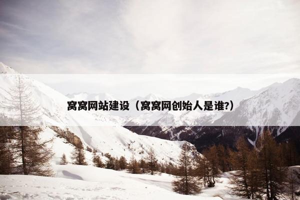 窝窝网站建设（窝窝网创始人是谁?）