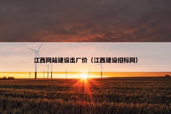 江西网站建设出厂价（江西建设招标网）