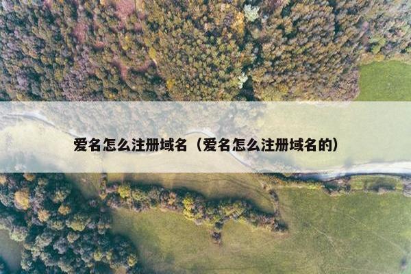 爱名怎么注册域名（爱名怎么注册域名的）