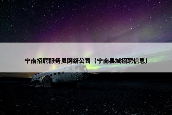 宁南招聘服务员网络公司（宁南县城招聘信息）