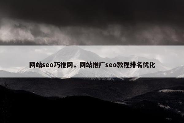 网站seo巧推网，网站推广seo教程排名优化